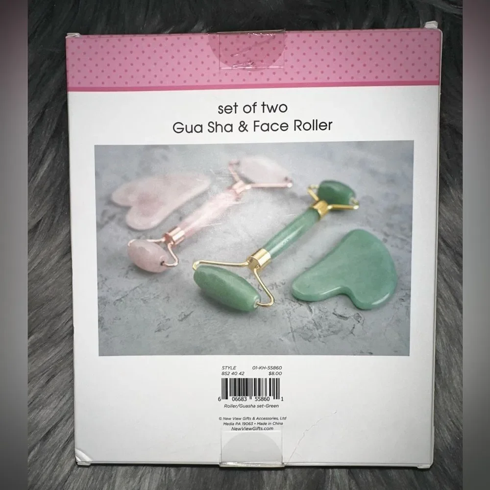 Green Gua Sha and Face Roller Set
